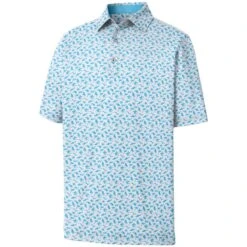 FootJoy Athletic Fit Beach Print Lisle Self Collar Polo