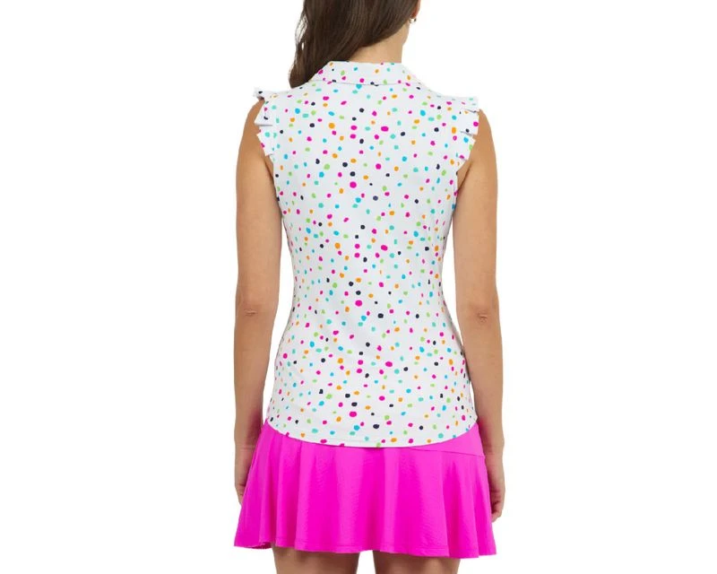 IBKUL Women's Sleeveless Polo - Evelyn Print - Image 6