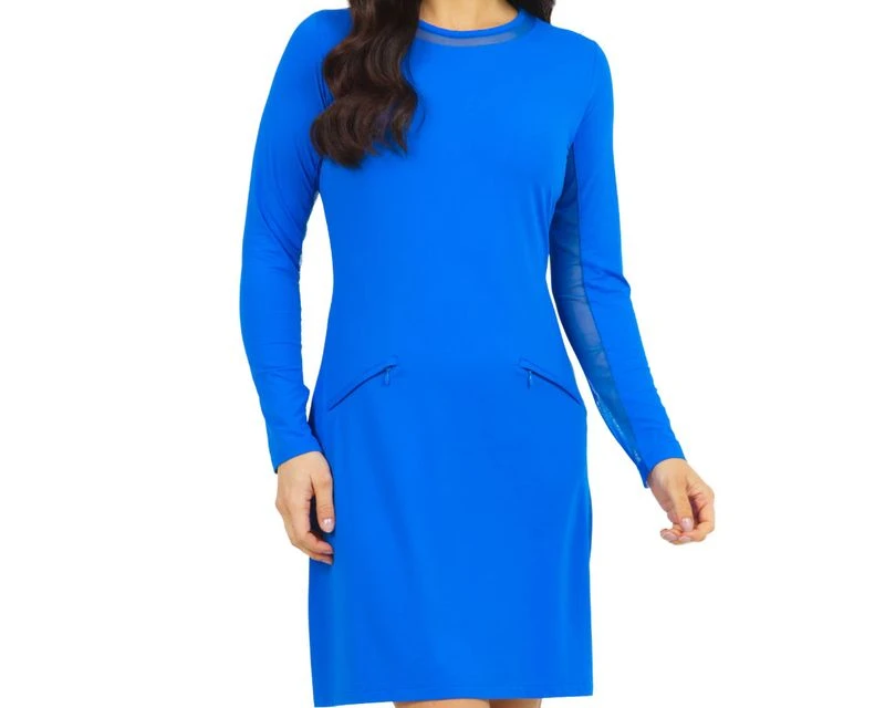 IBKUL Women's Solid Long Sleeve Crew Neck Dress - Image 3