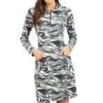 IBKUL Women's Long Sleeve Mock Neck Dress - Devin Print - Image 4