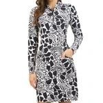 IBKUL Women's Long Sleeve Mock Neck Dress - Bianca Print - Image 4