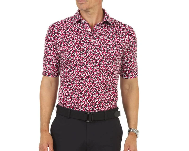 IBKUL Modern Fit Polo - Kaleidoscope Print - Image 3