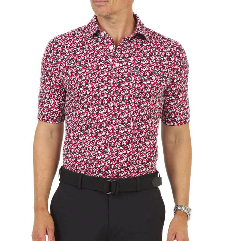 IBKUL Modern Fit Polo - Kaleidoscope Print