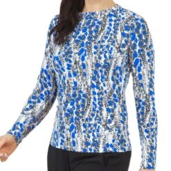 IBKUL Women's Long Sleeve Crew Neck Top - Kamila Print