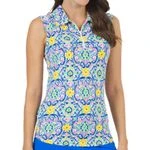 IBKUL Women's Sleeveless Polo - Nora Print - Image 4