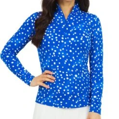 IBKUL Women's Long Sleeve Mock Neck Top - Evelyn Print