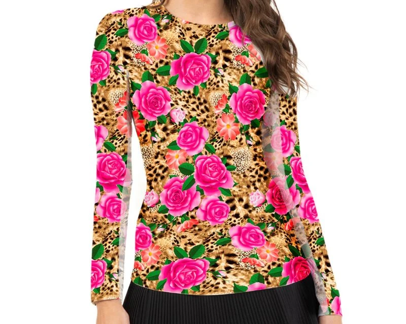 IBKUL Women's Long Sleeve Crew Neck Top - Jovanna Print - Image 3