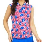 IBKUL Women's Sleeveless Polo - Rylee Print - Image 3