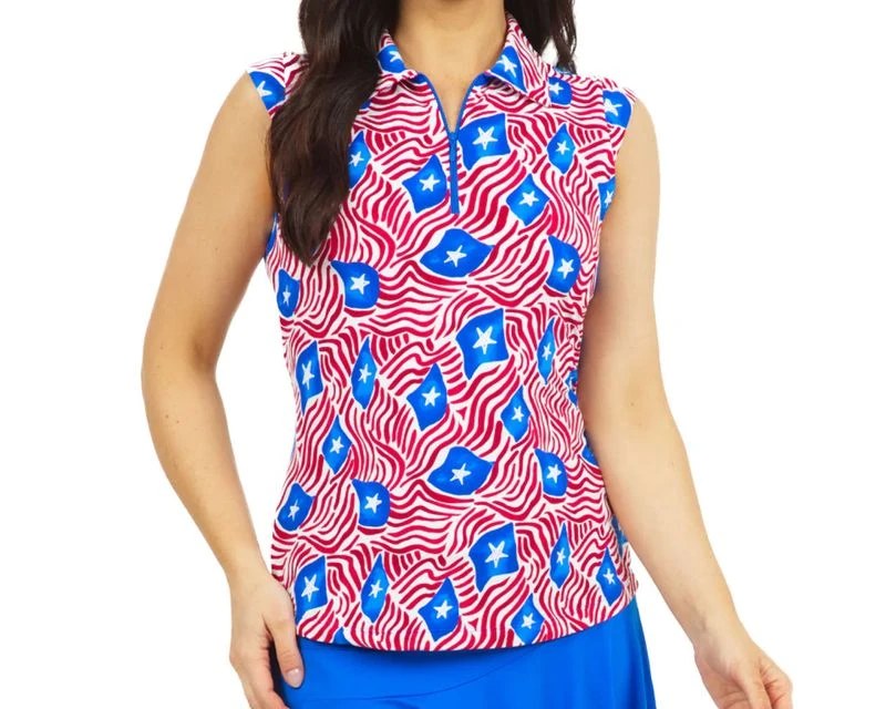 IBKUL Women's Sleeveless Polo - Rylee Print - Image 5
