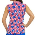 IBKUL Women's Sleeveless Polo - Rylee Print - Image 4