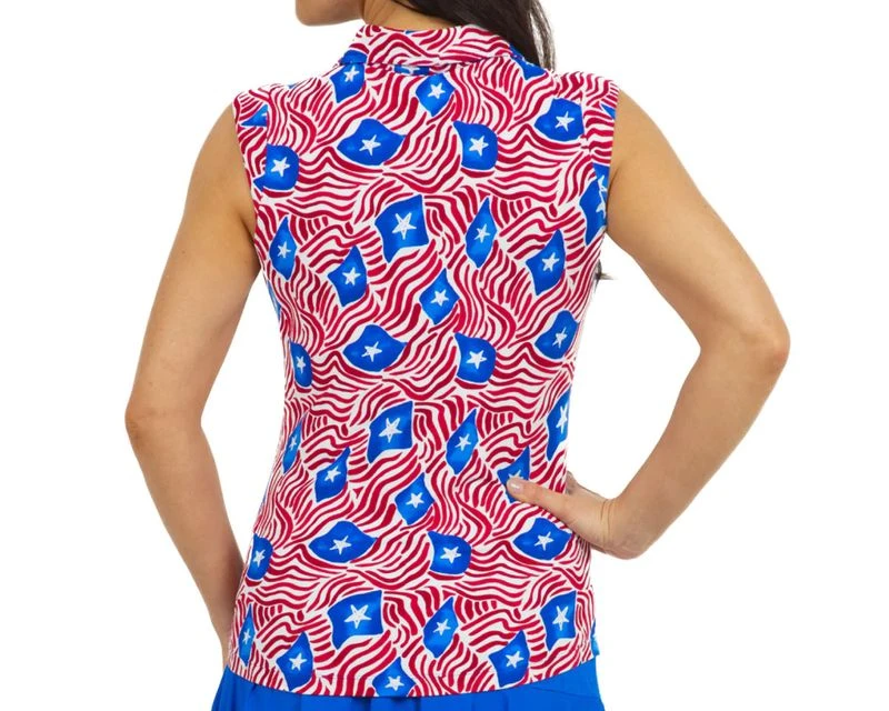 IBKUL Women's Sleeveless Polo - Rylee Print - Image 6