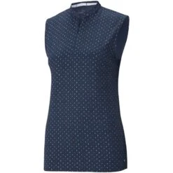 PUMA Women's Cloudspun Sleeveless Polka Polo Shirt